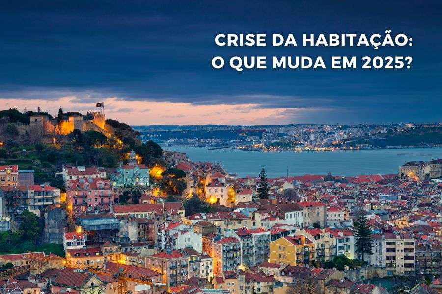 Vista aérea de Lisboa ao entardecer – crise da habitação em Portugal e novas medidas do Governo